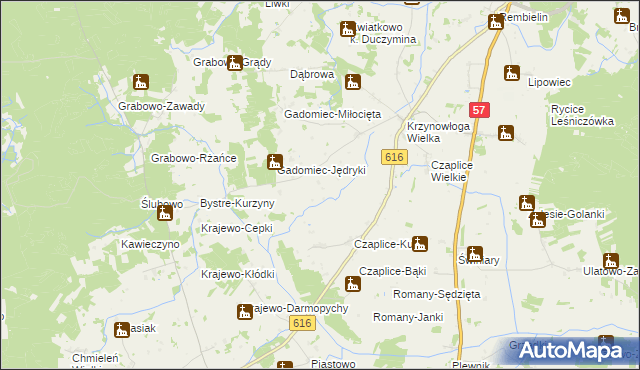 mapa Gadomiec-Wyraki, Gadomiec-Wyraki na mapie Targeo