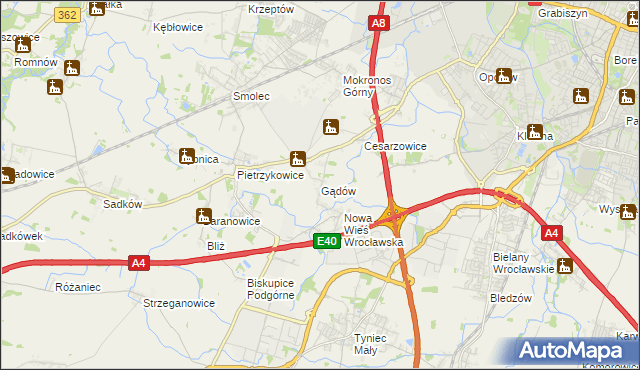 mapa Gądów, Gądów na mapie Targeo