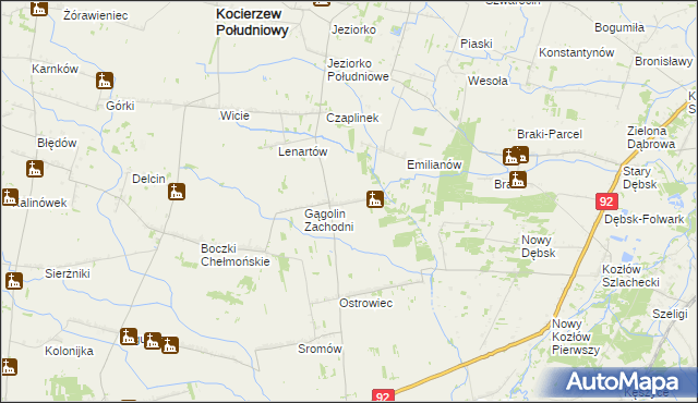 mapa Gągolin Północny, Gągolin Północny na mapie Targeo