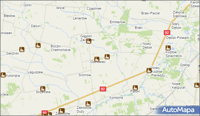 mapa Gągolin Południowy, Gągolin Południowy na mapie Targeo