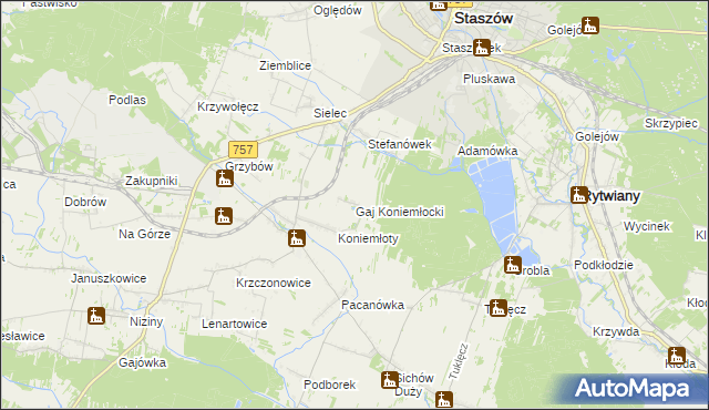 mapa Gaj Koniemłocki, Gaj Koniemłocki na mapie Targeo