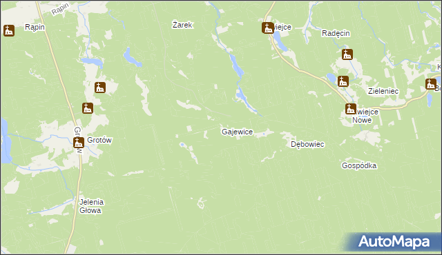 mapa Gajewice, Gajewice na mapie Targeo