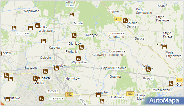 mapa Gajewniki, Gajewniki na mapie Targeo