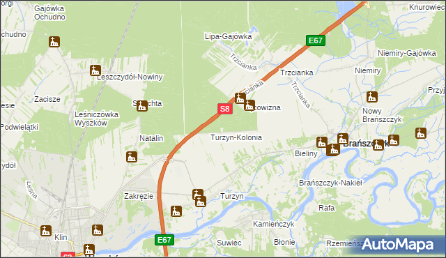 mapa Gajówka Ciepła, Gajówka Ciepła na mapie Targeo