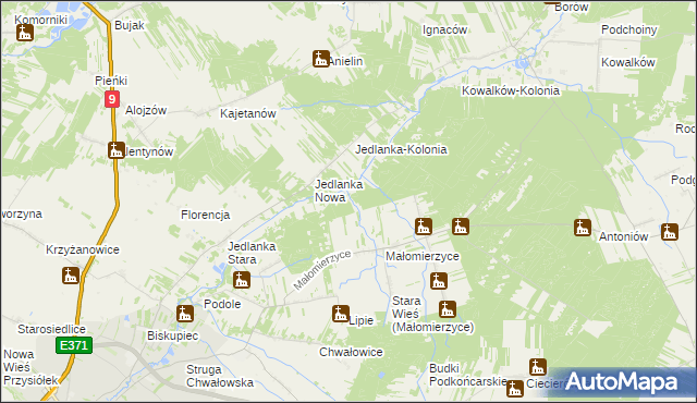 mapa Gajówka Obrycie, Gajówka Obrycie na mapie Targeo