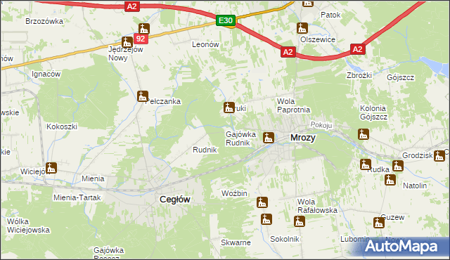 mapa Gajówka Rudnik, Gajówka Rudnik na mapie Targeo