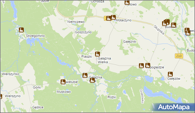 mapa Gałąźnia Wielka, Gałąźnia Wielka na mapie Targeo