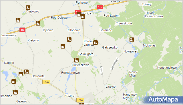 mapa Gałczewo, Gałczewo na mapie Targeo