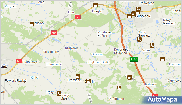 mapa Gałczyn, Gałczyn na mapie Targeo
