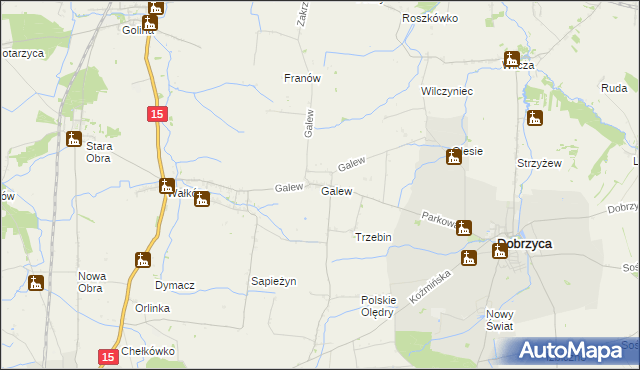 mapa Galew gmina Dobrzyca, Galew gmina Dobrzyca na mapie Targeo