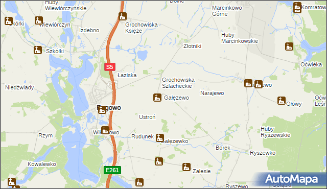 mapa Gałęzewo, Gałęzewo na mapie Targeo