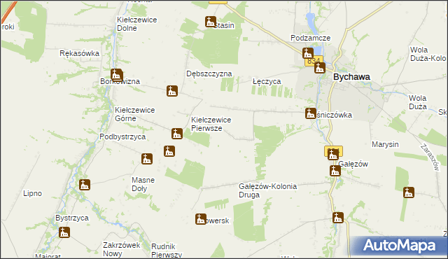 mapa Gałęzów-Kolonia Pierwsza, Gałęzów-Kolonia Pierwsza na mapie Targeo