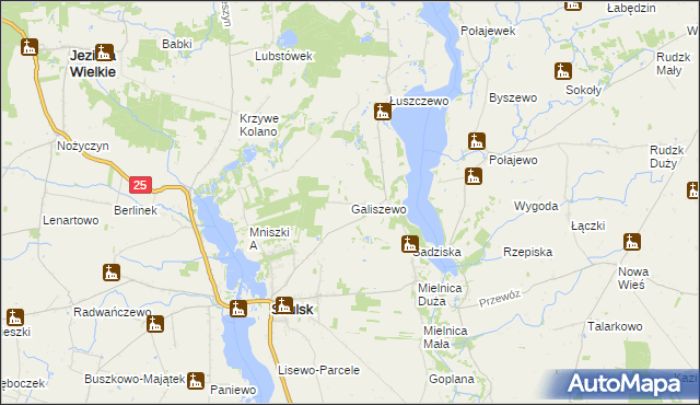 mapa Galiszewo, Galiszewo na mapie Targeo