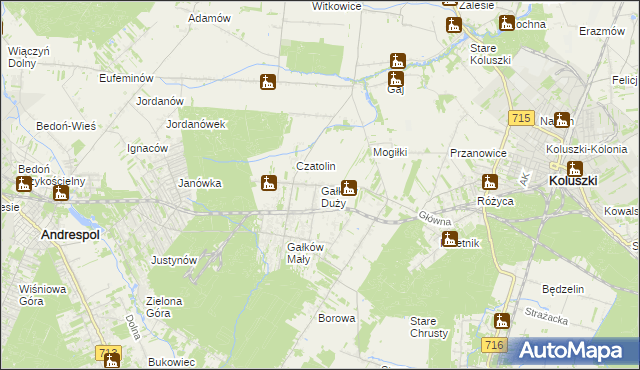 mapa Gałków Duży, Gałków Duży na mapie Targeo