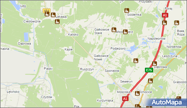 mapa Gałkowice Nowe, Gałkowice Nowe na mapie Targeo