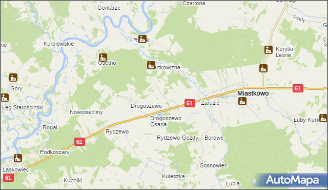 mapa Gałkówka gmina Miastkowo, Gałkówka gmina Miastkowo na mapie Targeo