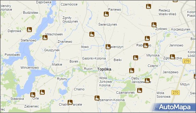 mapa Galonki gmina Topólka, Galonki gmina Topólka na mapie Targeo