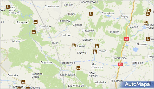 mapa Galów, Galów na mapie Targeo