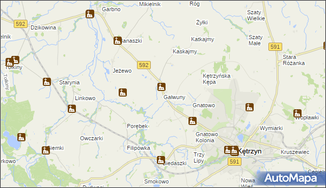 mapa Gałwuny, Gałwuny na mapie Targeo