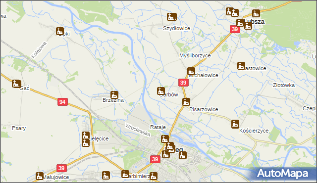 mapa Garbów gmina Lubsza, Garbów gmina Lubsza na mapie Targeo