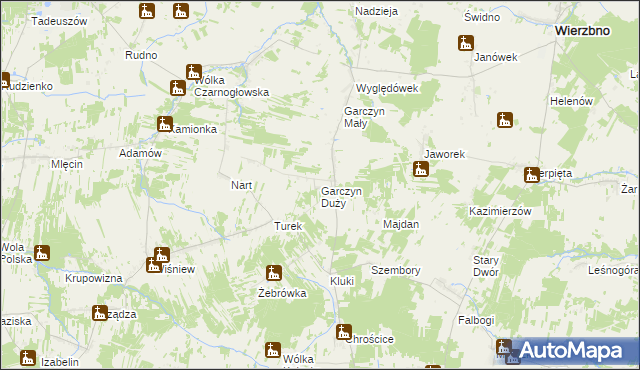 mapa Garczyn Duży, Garczyn Duży na mapie Targeo