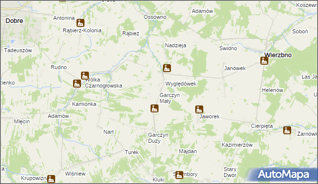 mapa Garczyn Mały, Garczyn Mały na mapie Targeo