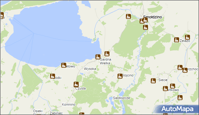 mapa Gardna Wielka, Gardna Wielka na mapie Targeo