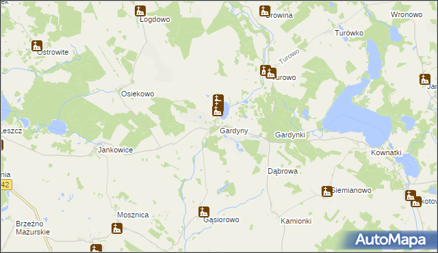 mapa Gardyny, Gardyny na mapie Targeo