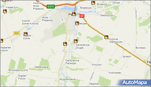 mapa Gardzienice Drugie, Gardzienice Drugie na mapie Targeo