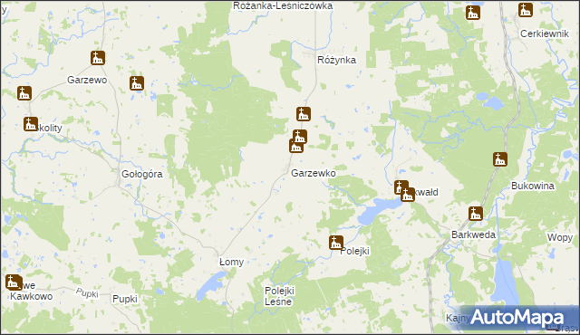 mapa Garzewko, Garzewko na mapie Targeo