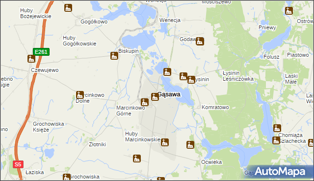 mapa Gąsawa, Gąsawa na mapie Targeo