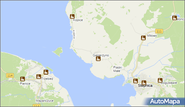 mapa Gąsierzyno, Gąsierzyno na mapie Targeo