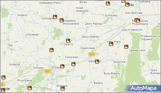 mapa Gąsiorówek, Gąsiorówek na mapie Targeo