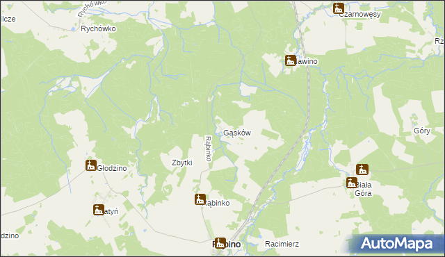 mapa Gąsków, Gąsków na mapie Targeo