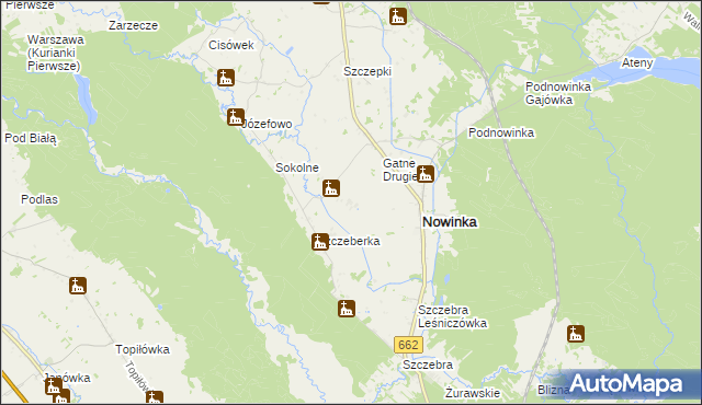 mapa Gatne Pierwsze, Gatne Pierwsze na mapie Targeo