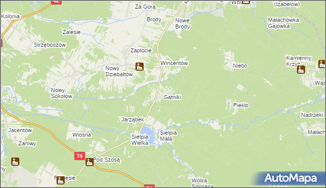 mapa Gatniki, Gatniki na mapie Targeo
