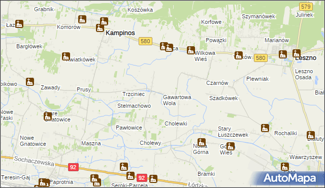 mapa Gawartowa Wola, Gawartowa Wola na mapie Targeo