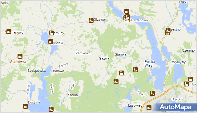 mapa Gązwa, Gązwa na mapie Targeo