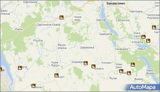 mapa Gębalówka gmina Bakałarzewo, Gębalówka gmina Bakałarzewo na mapie Targeo