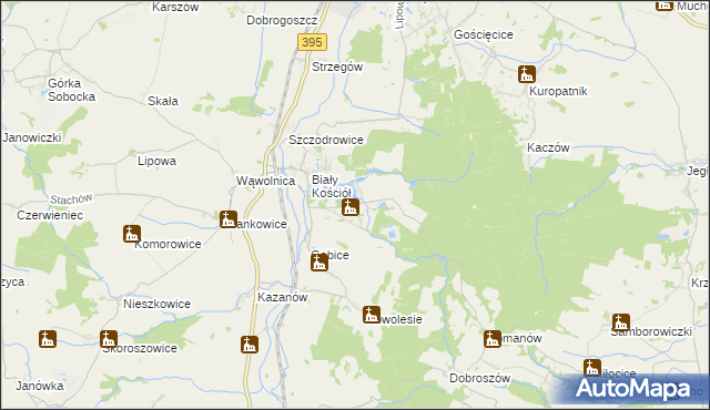 mapa Gębczyce, Gębczyce na mapie Targeo