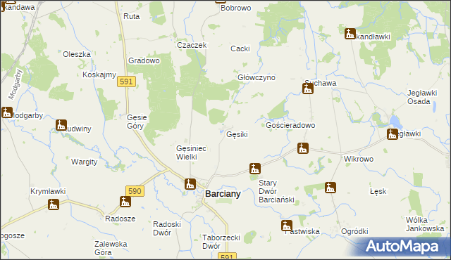 mapa Gęsiki, Gęsiki na mapie Targeo