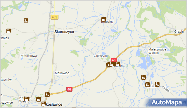 mapa Giełczyce, Giełczyce na mapie Targeo