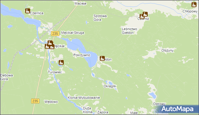 mapa Giełdon, Giełdon na mapie Targeo