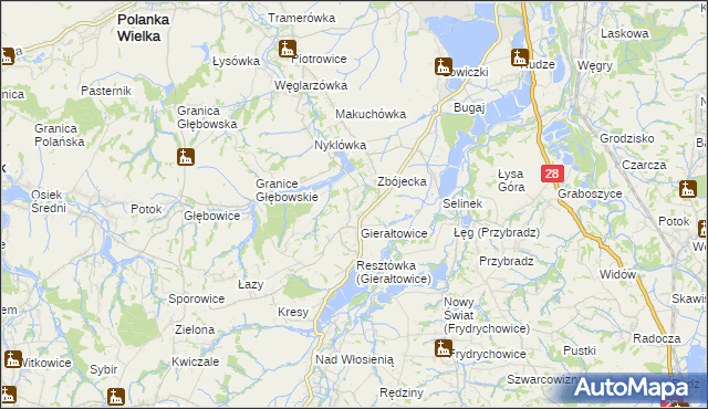 mapa Gierałtowiczki, Gierałtowiczki na mapie Targeo