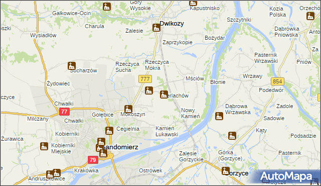 mapa Gierlachów, Gierlachów na mapie Targeo