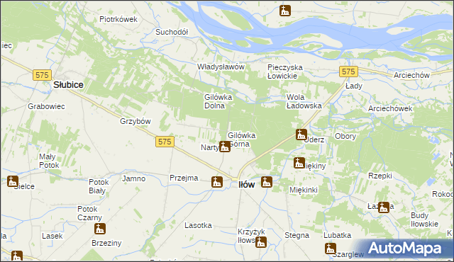 mapa Gilówka Górna, Gilówka Górna na mapie Targeo