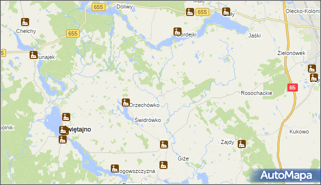 mapa Giże gmina Olecko, Giże gmina Olecko na mapie Targeo