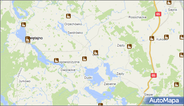 mapa Giże gmina Świętajno, Giże gmina Świętajno na mapie Targeo