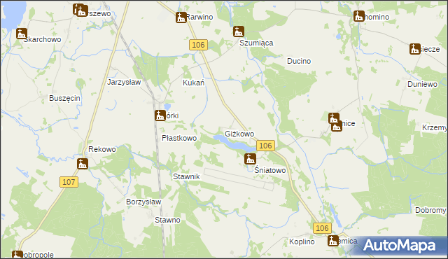 mapa Giżkowo, Giżkowo na mapie Targeo