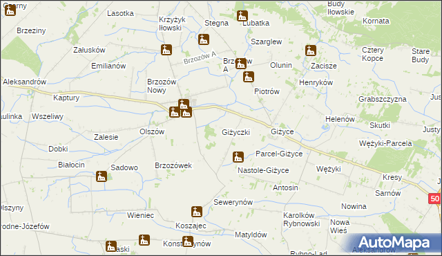 mapa Giżyczki, Giżyczki na mapie Targeo